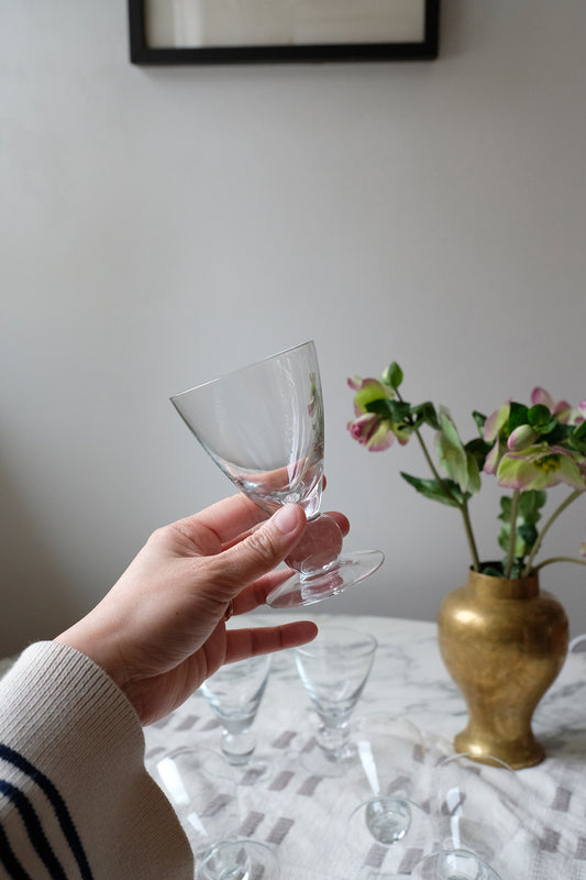 ball stem glasses -  set of 6