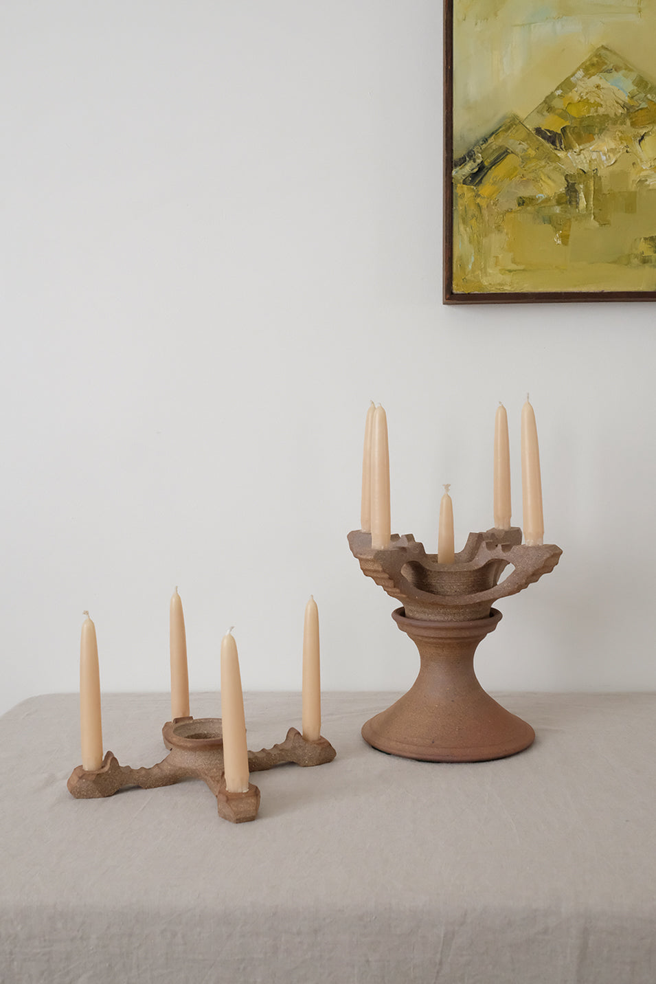 handmade ceramic candelabra