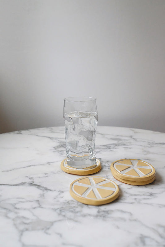 lemon coasters - set of 4