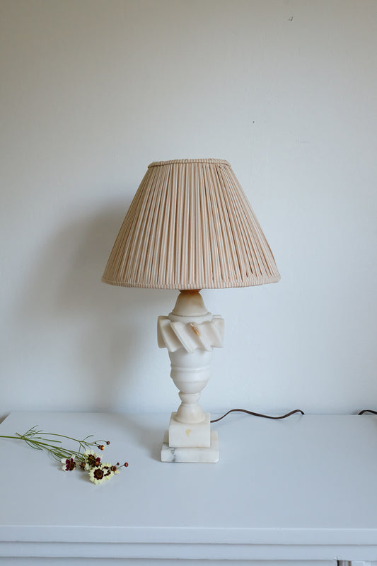 marble lamp with fabric shade