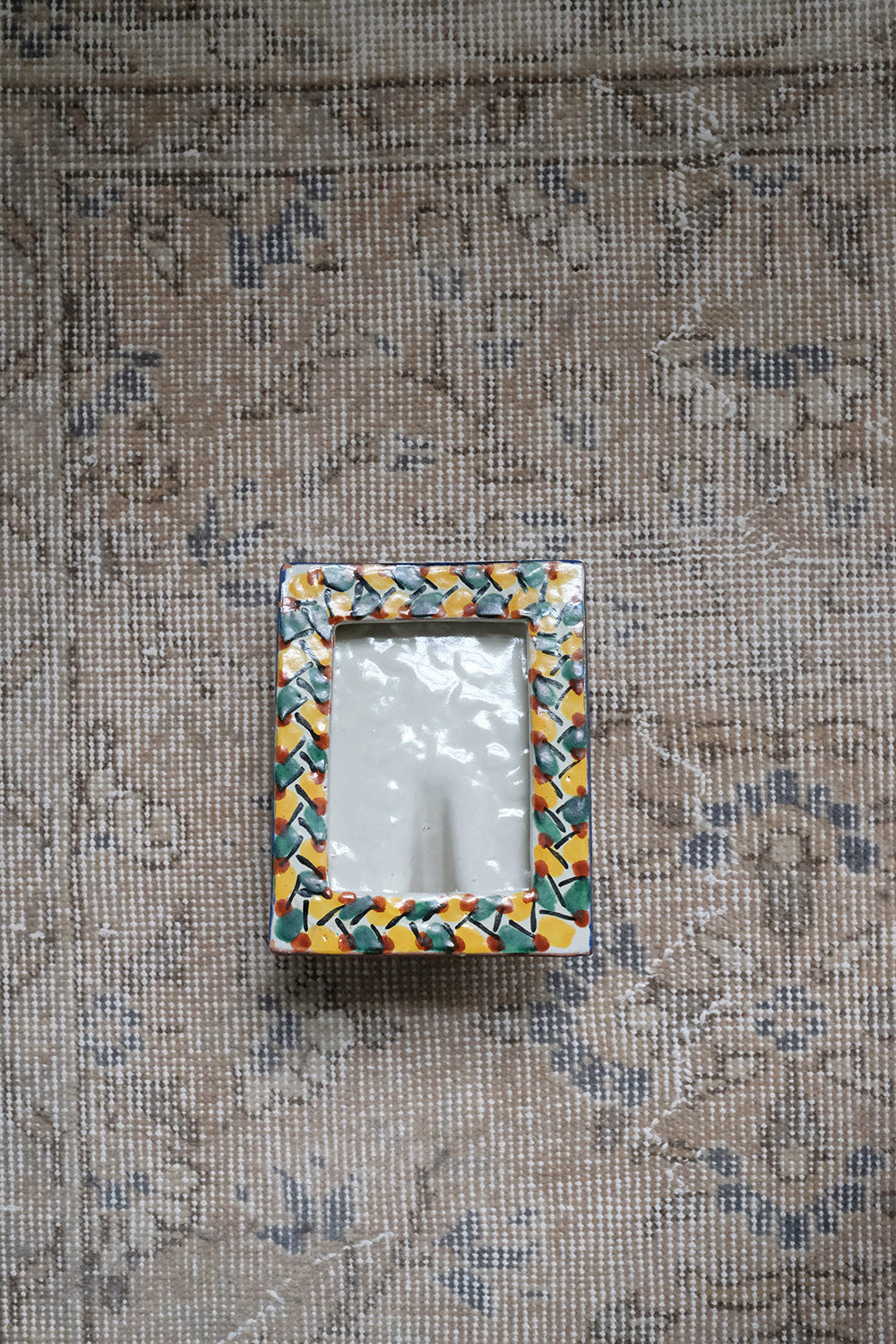 vintage Mexican ceramic frame