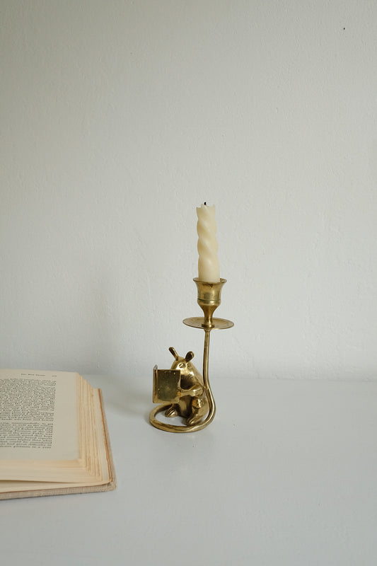 brass mouse candlstick