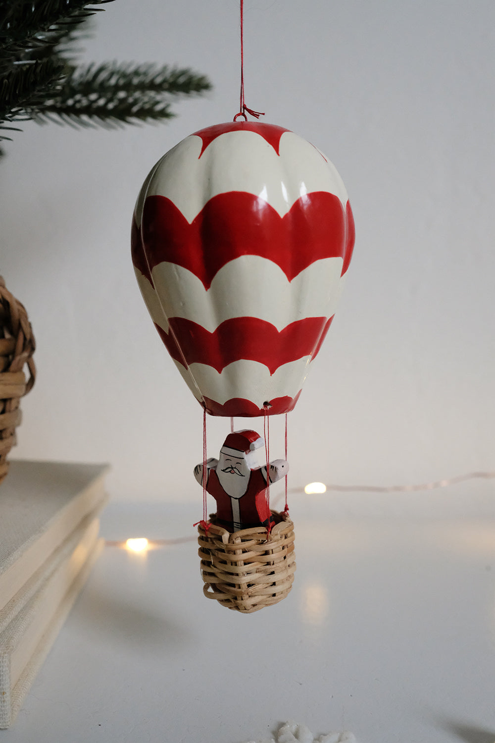hot air balloon Santa ornament