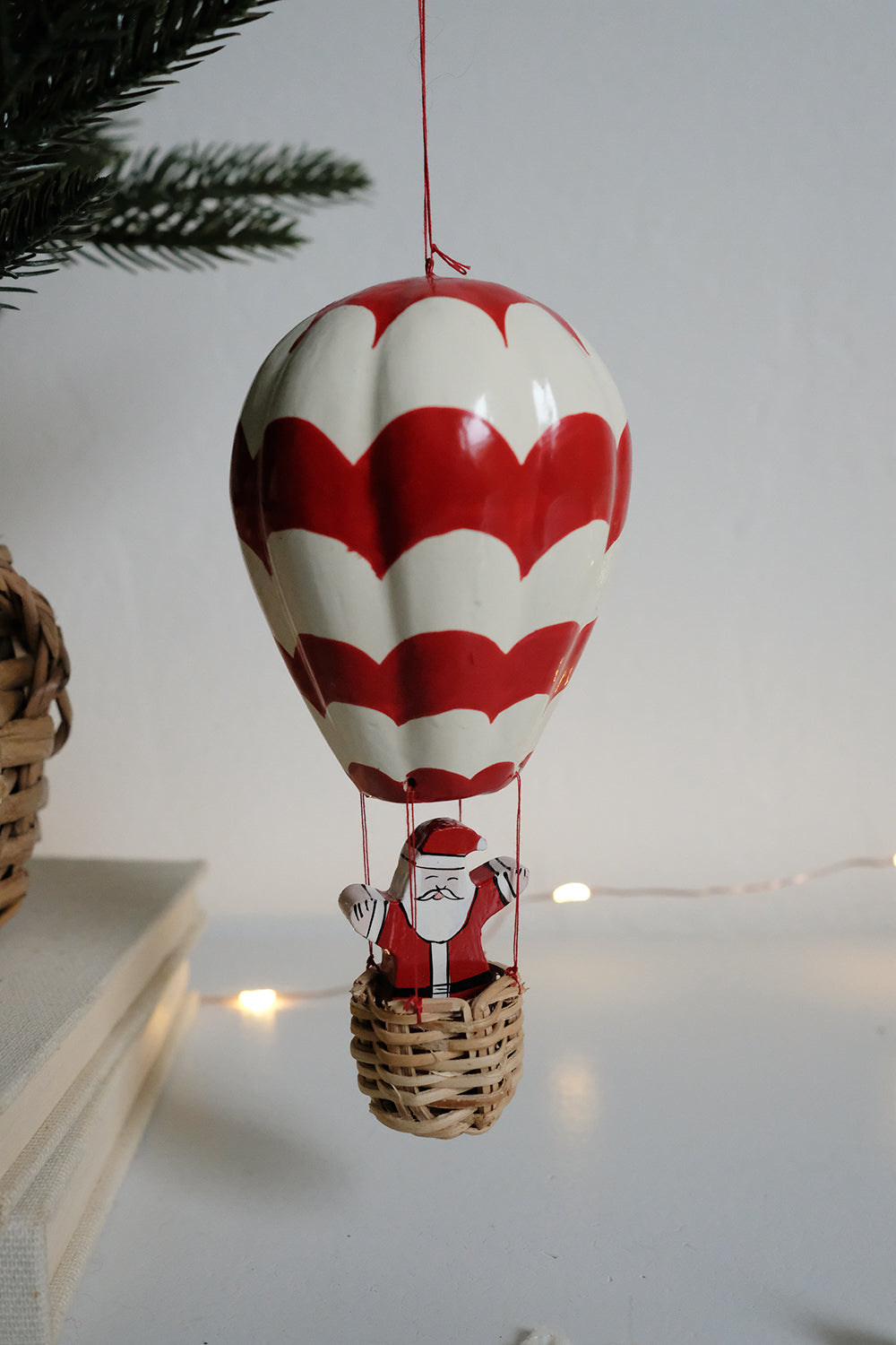 hot air balloon Santa ornament