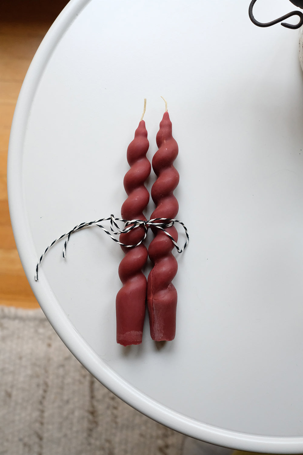 handmade beeswax candles - set of 2