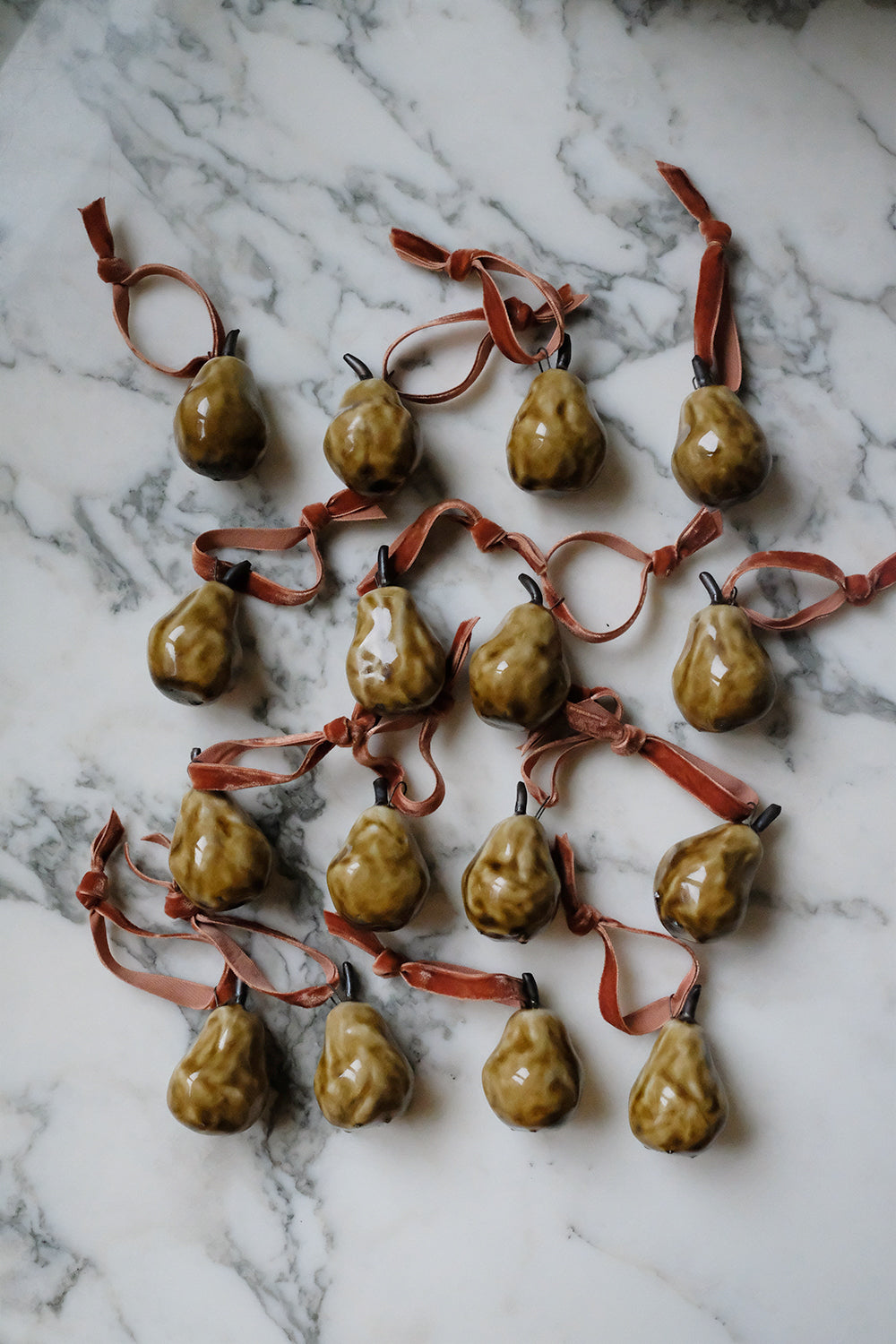 handmade ceramic pear ornament