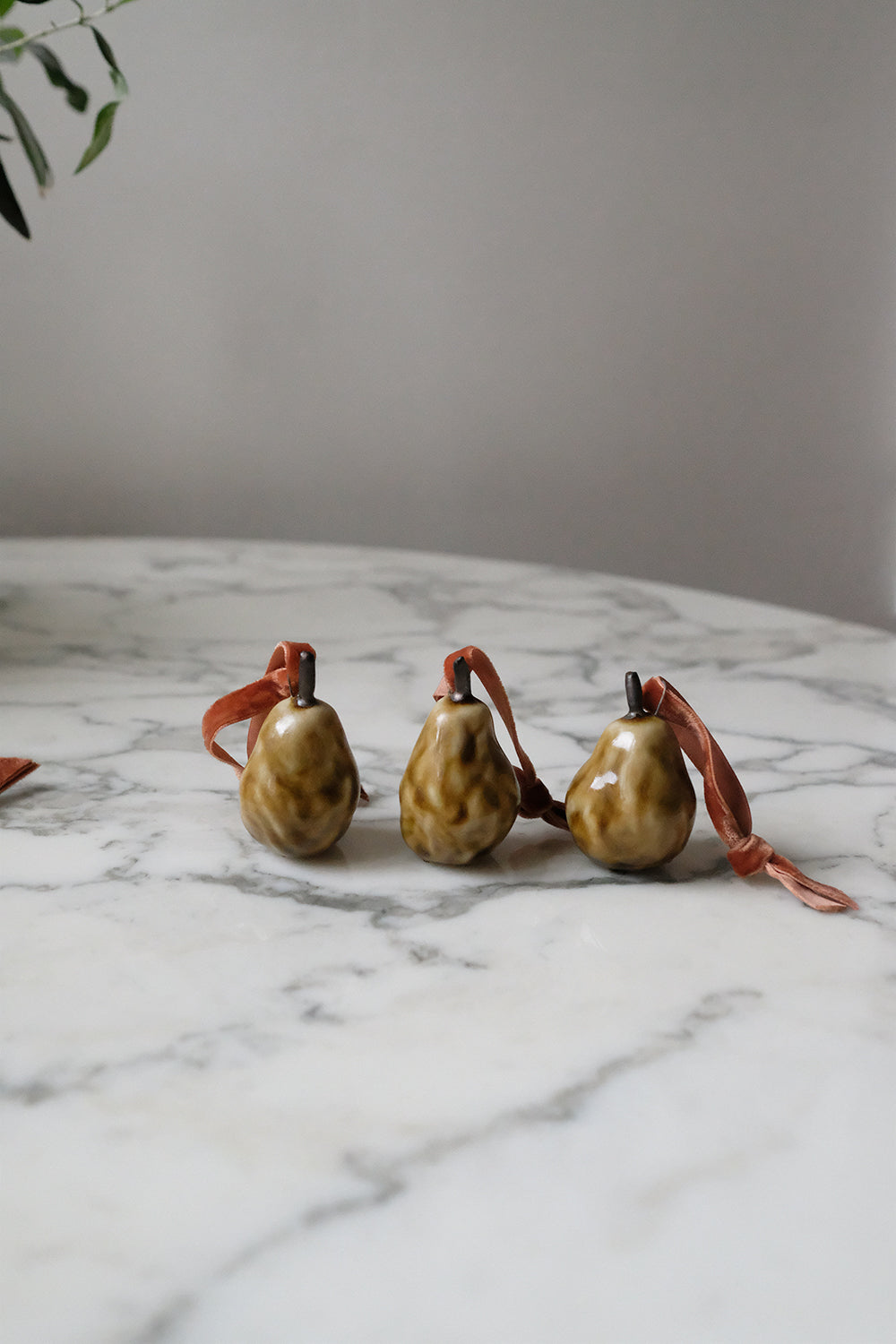 handmade ceramic pear ornament