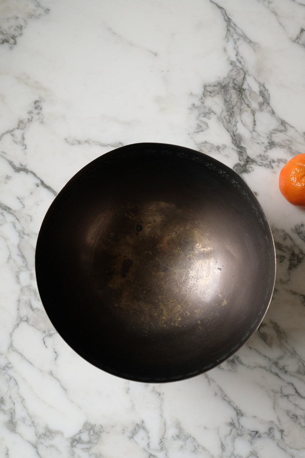 pewter floral footed bowl