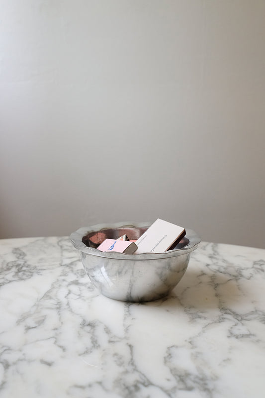 scalloped silver bowl