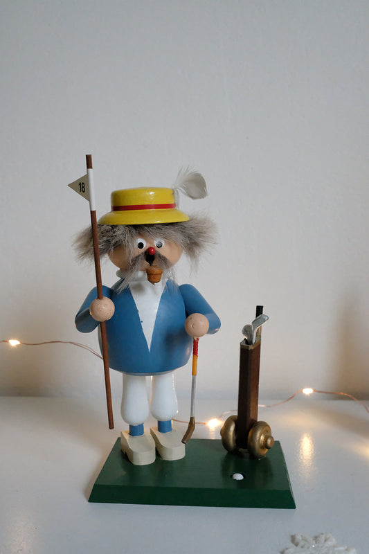 handmade wooden smoker - golfer