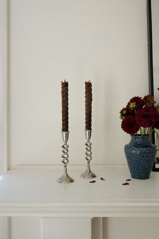 spiral candlesticks - set of 2