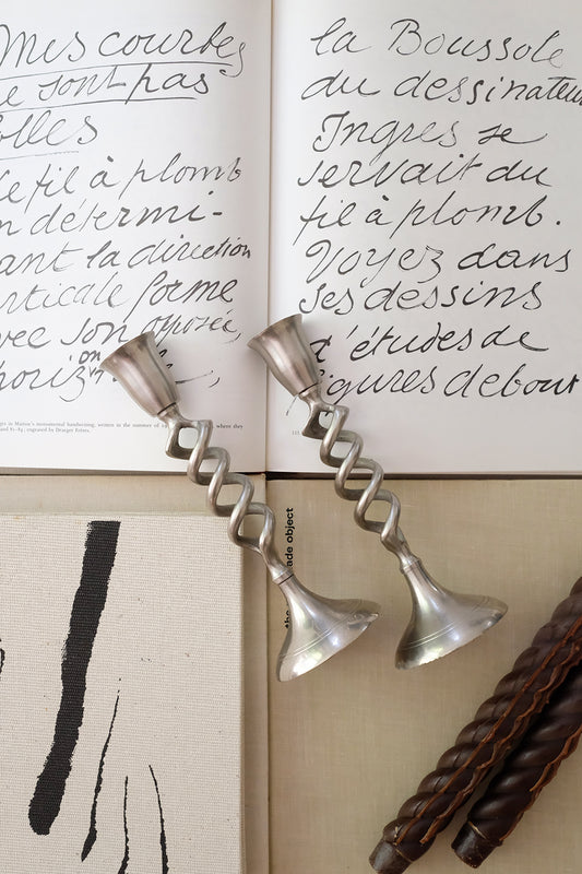 spiral candlesticks - set of 2