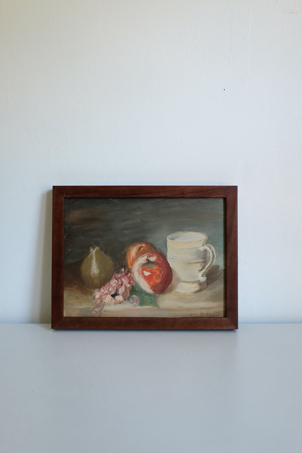 "still life with pear and apples"