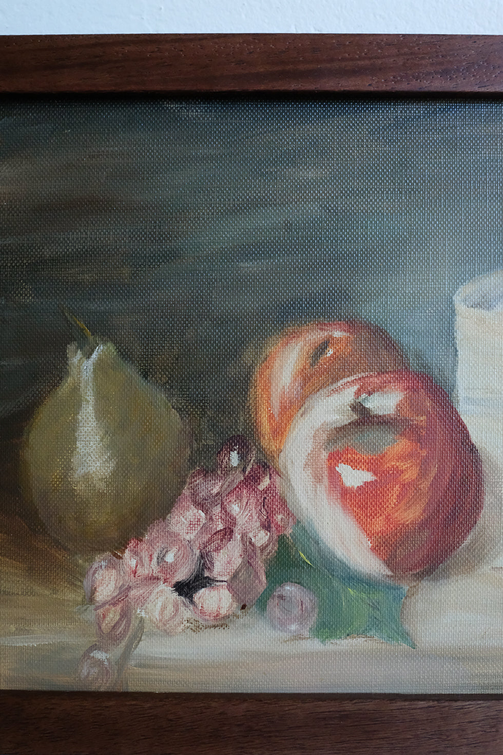 "still life with pear and apples"