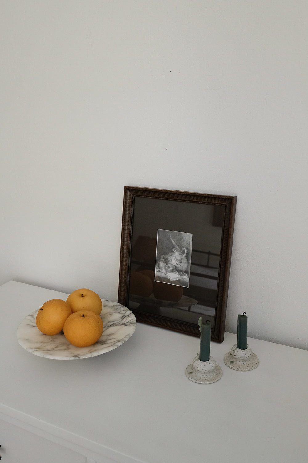 "still life with pitcher and apples"