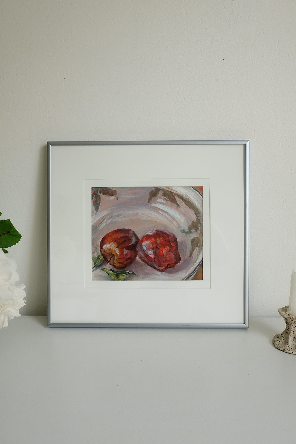 "still life with two apples"