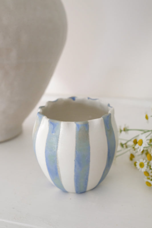 handmade striped vase