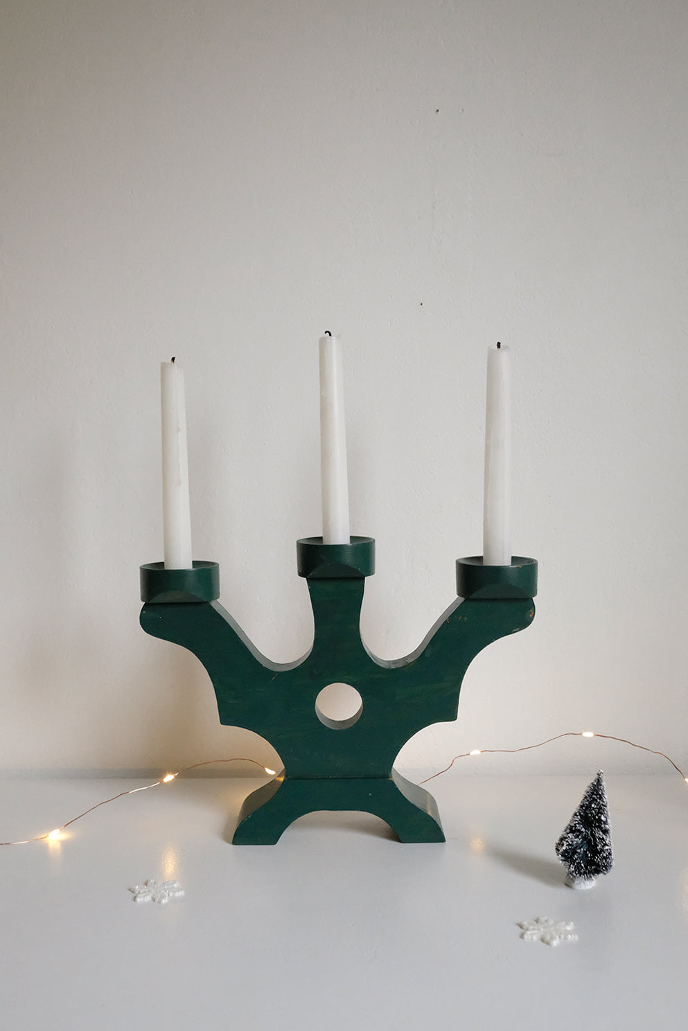 Swedish wooden candelabra