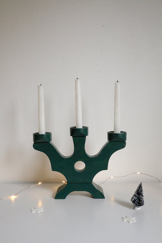 Swedish wooden candelabra