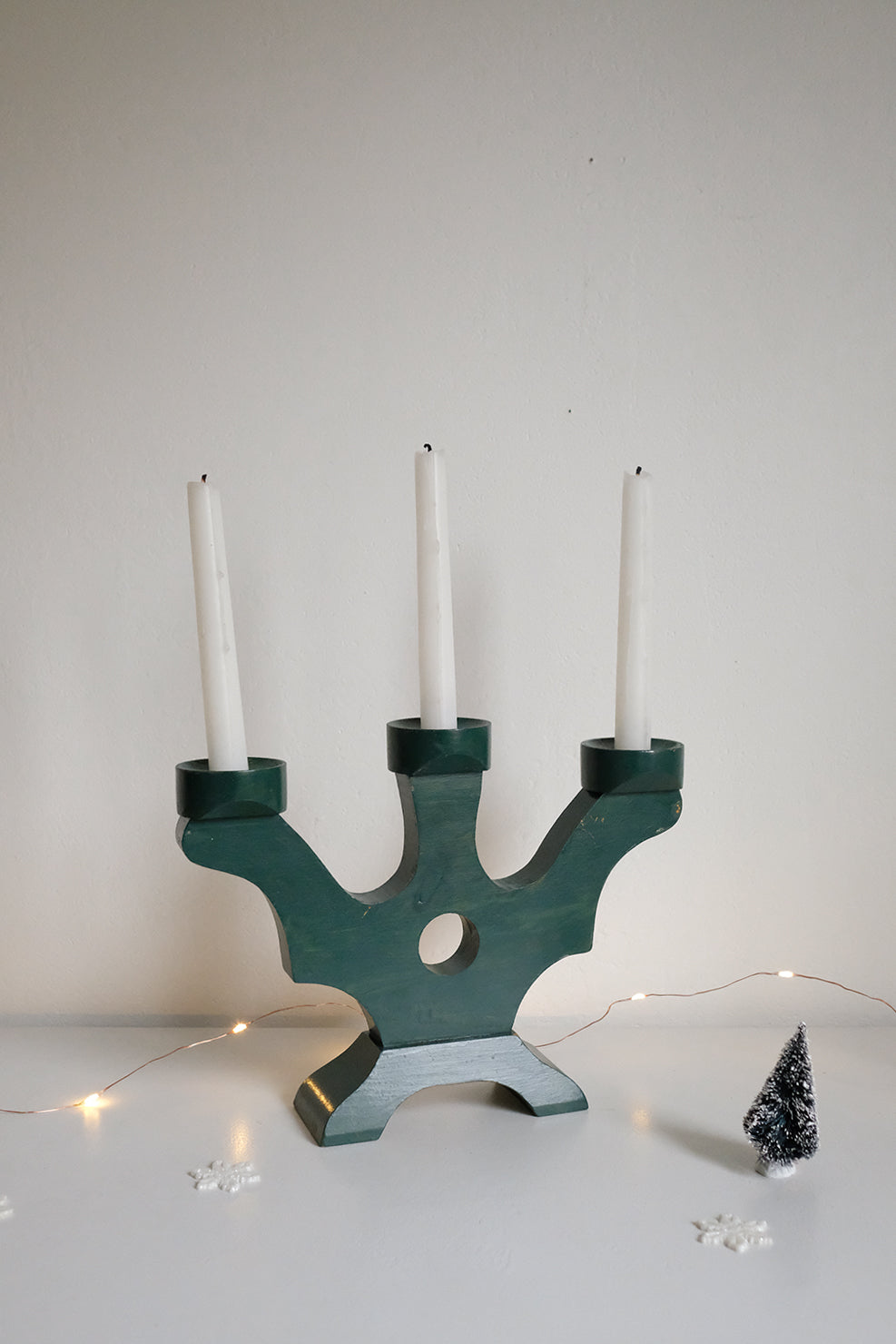 Swedish wooden candelabra