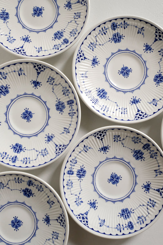 Denmark blue bread & butter plates - set of 6