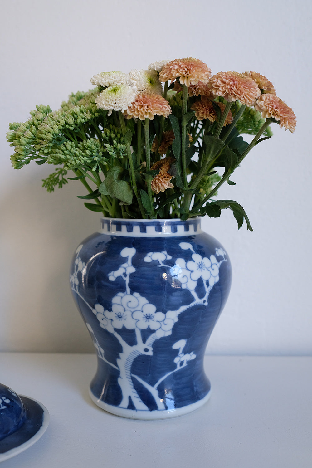 blue & white temple jar