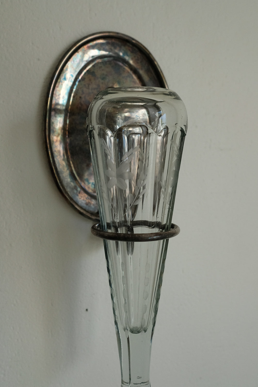 etched glass carriage vase