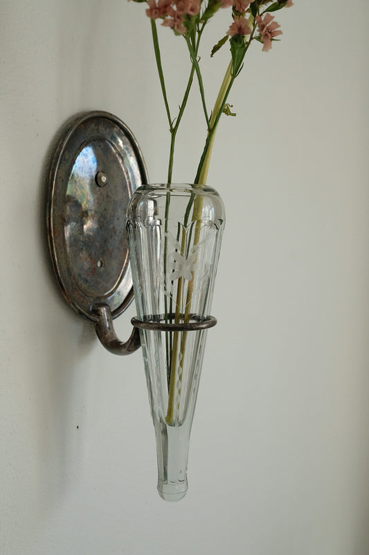 etched glass carriage vase