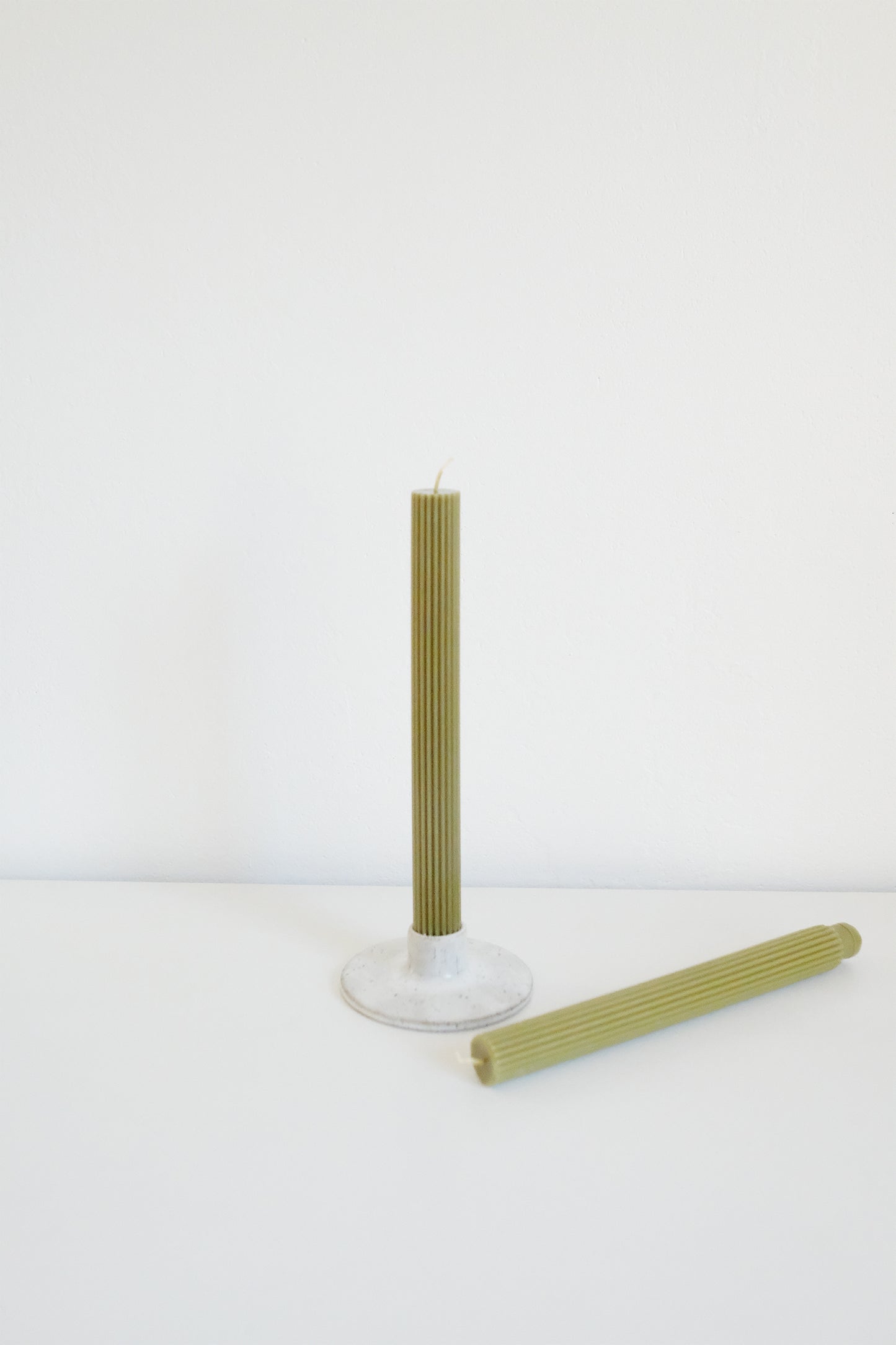 fluted taper candles (two toned) - set of 2