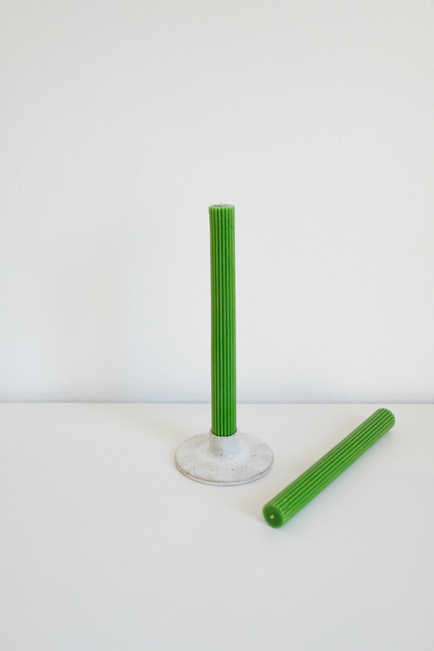 fluted taper candles (two toned) - set of 2