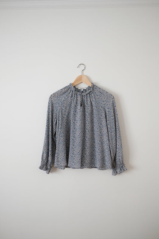 madewell silk floral top