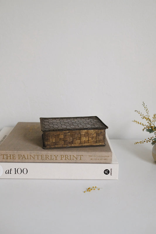woven brass box