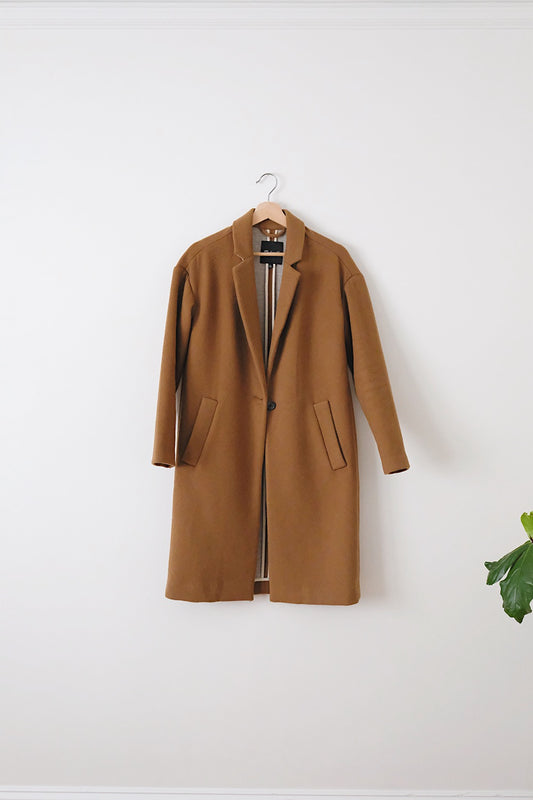 madewell camel wool blend coat