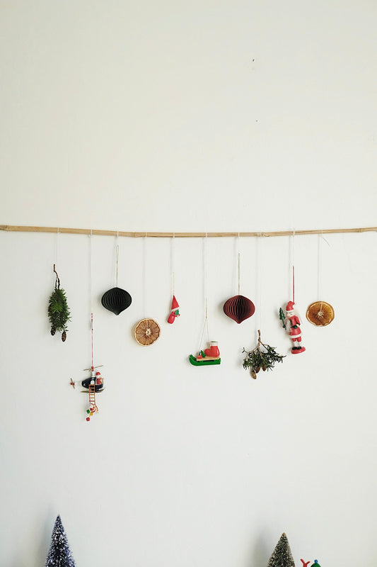 wooden christmas ornaments - set of 4