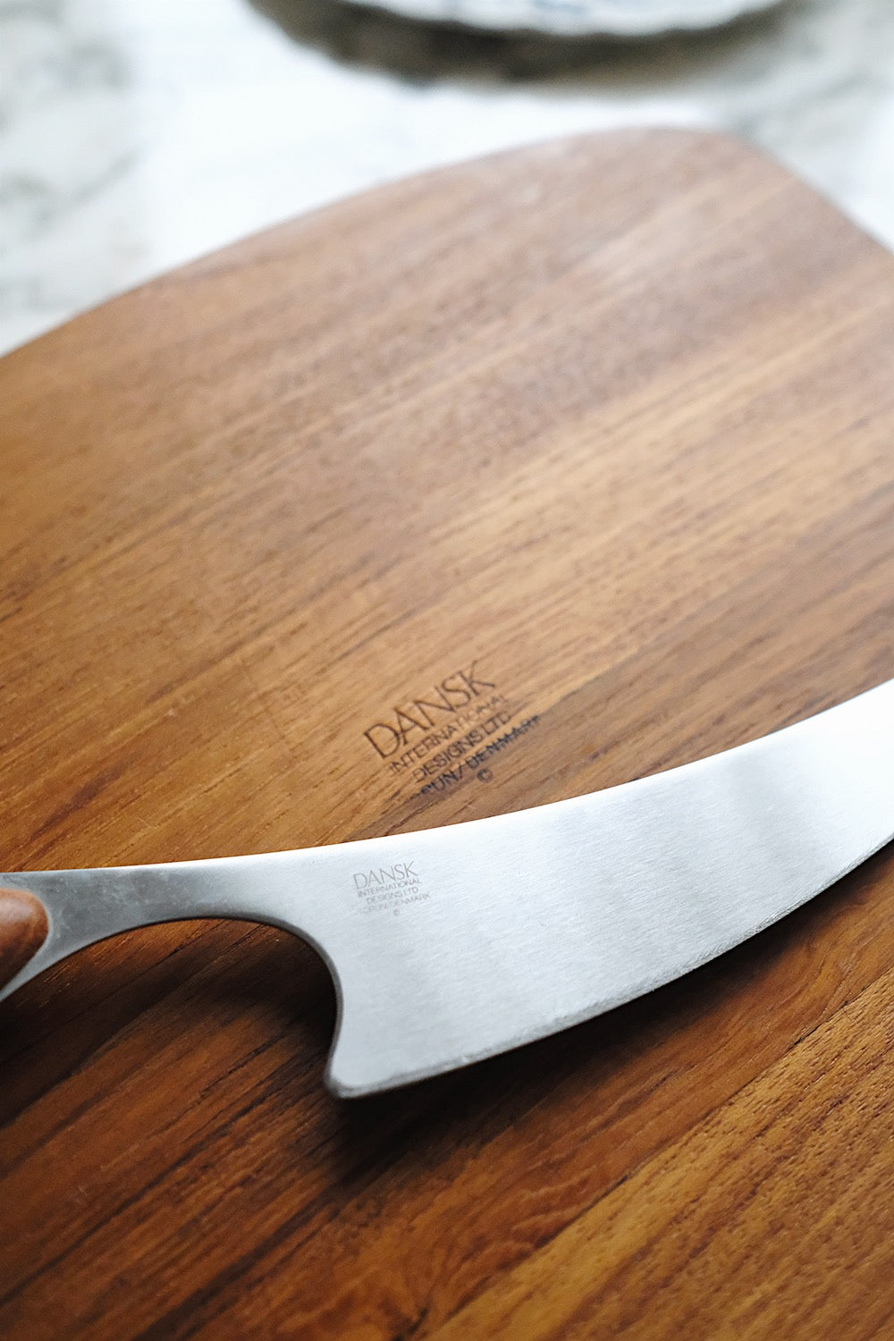 dansk cheese board with knife