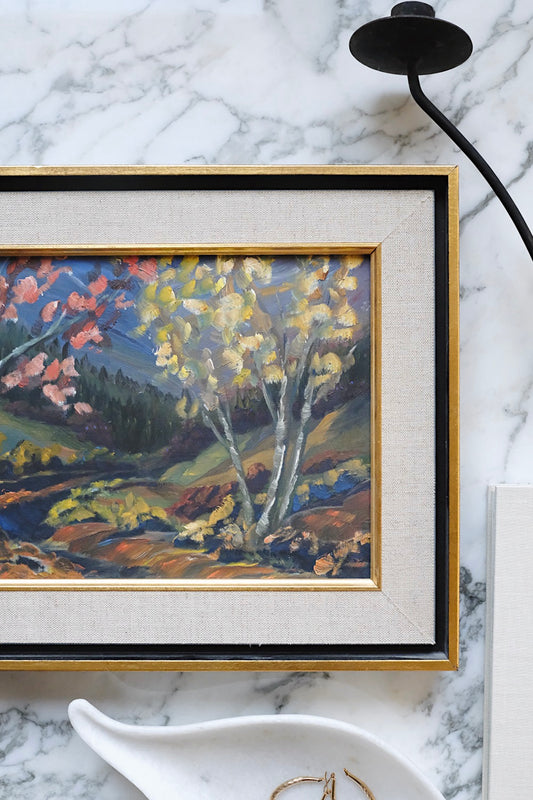 framed fall painting