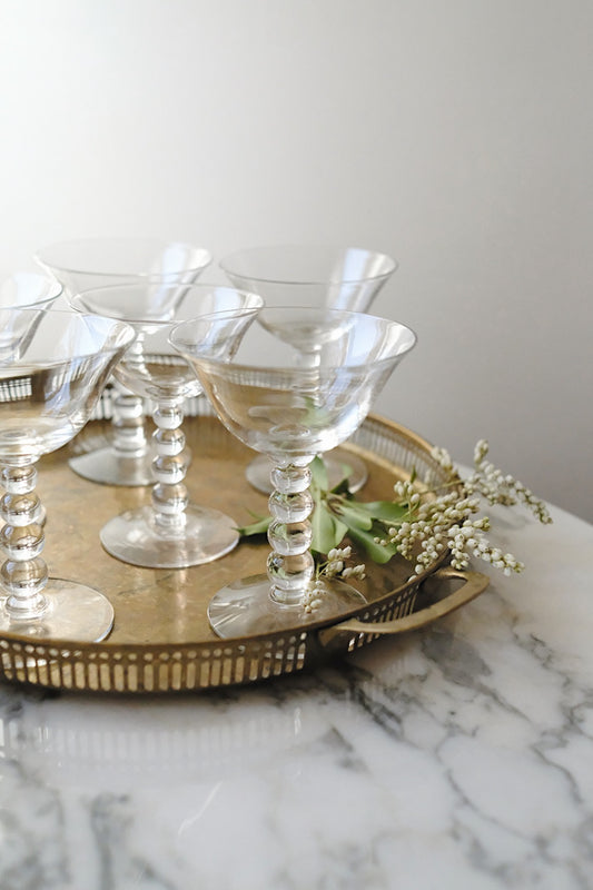 bubble stem glasses - set of 6