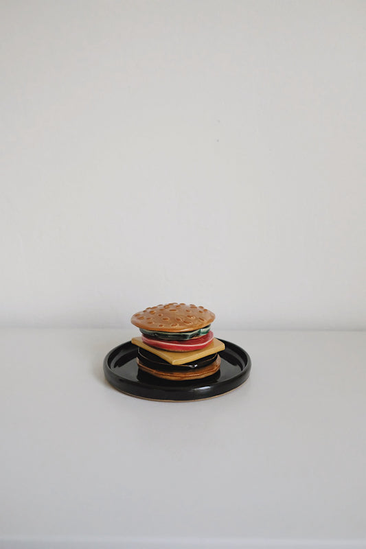 plated burger