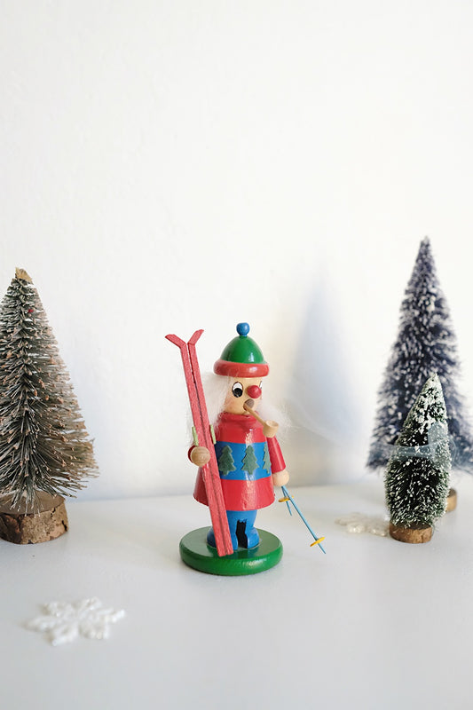 wooden skiier incense smoker