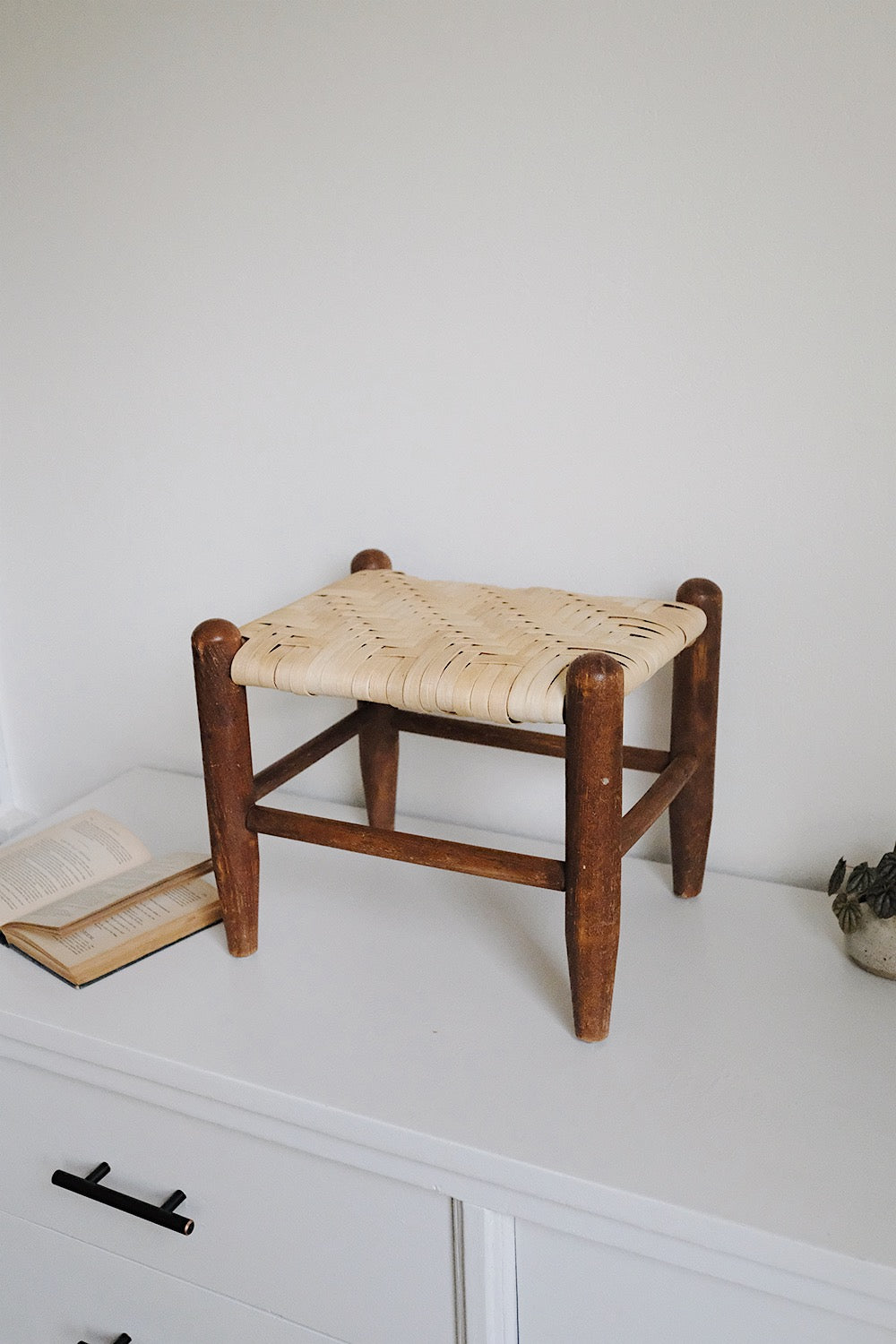 antique wood stool