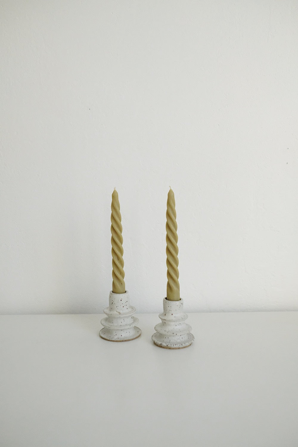 handmade beeswax candles - set of 2