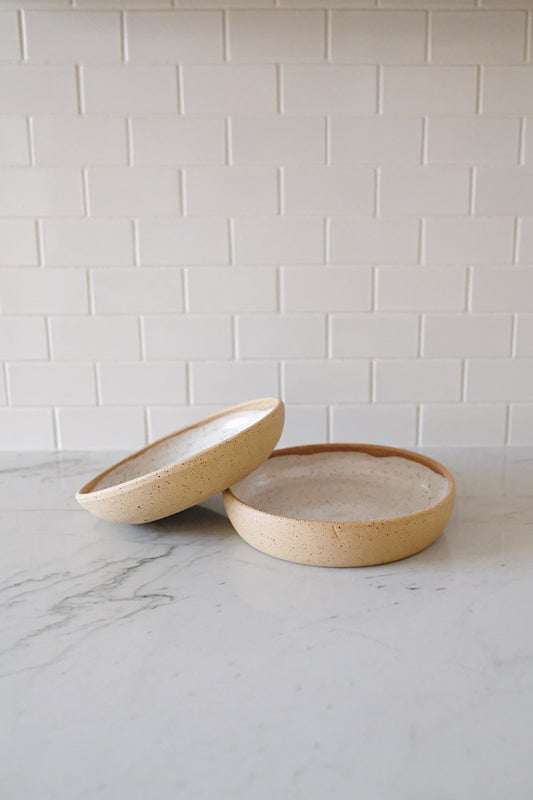 speckled low bowls - set of 2