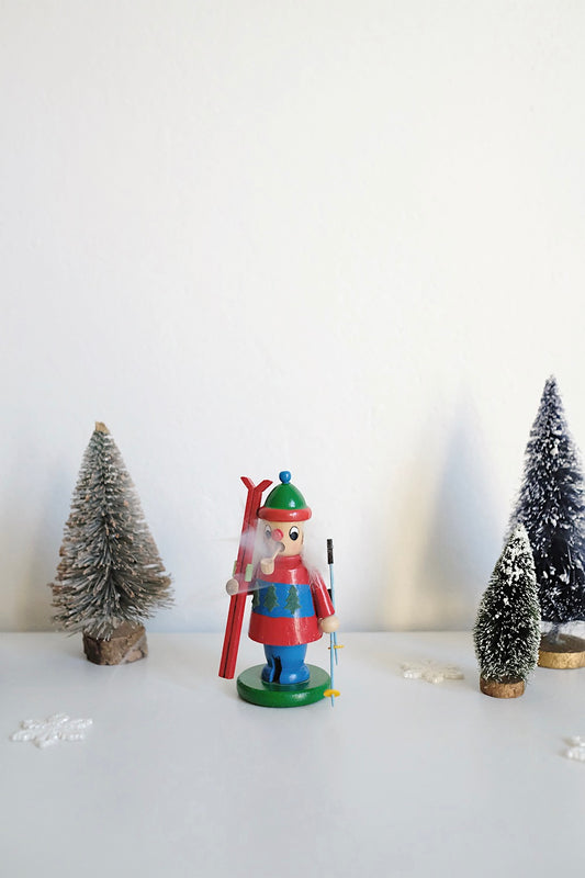 wooden skiier incense smoker