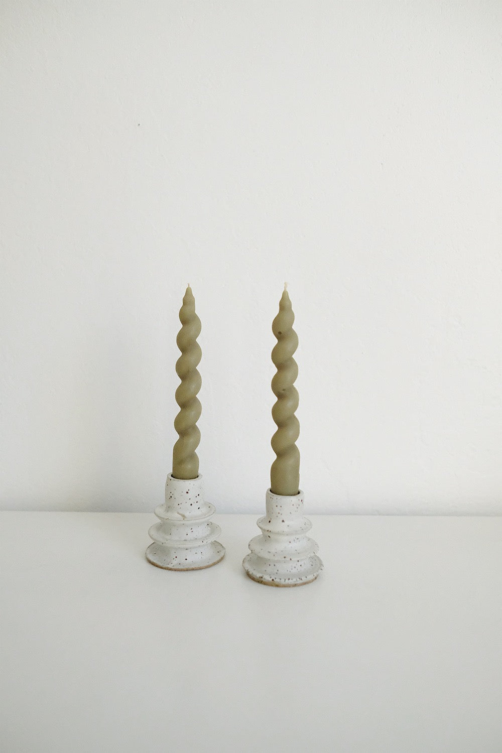 handmade beeswax candles - set of 2