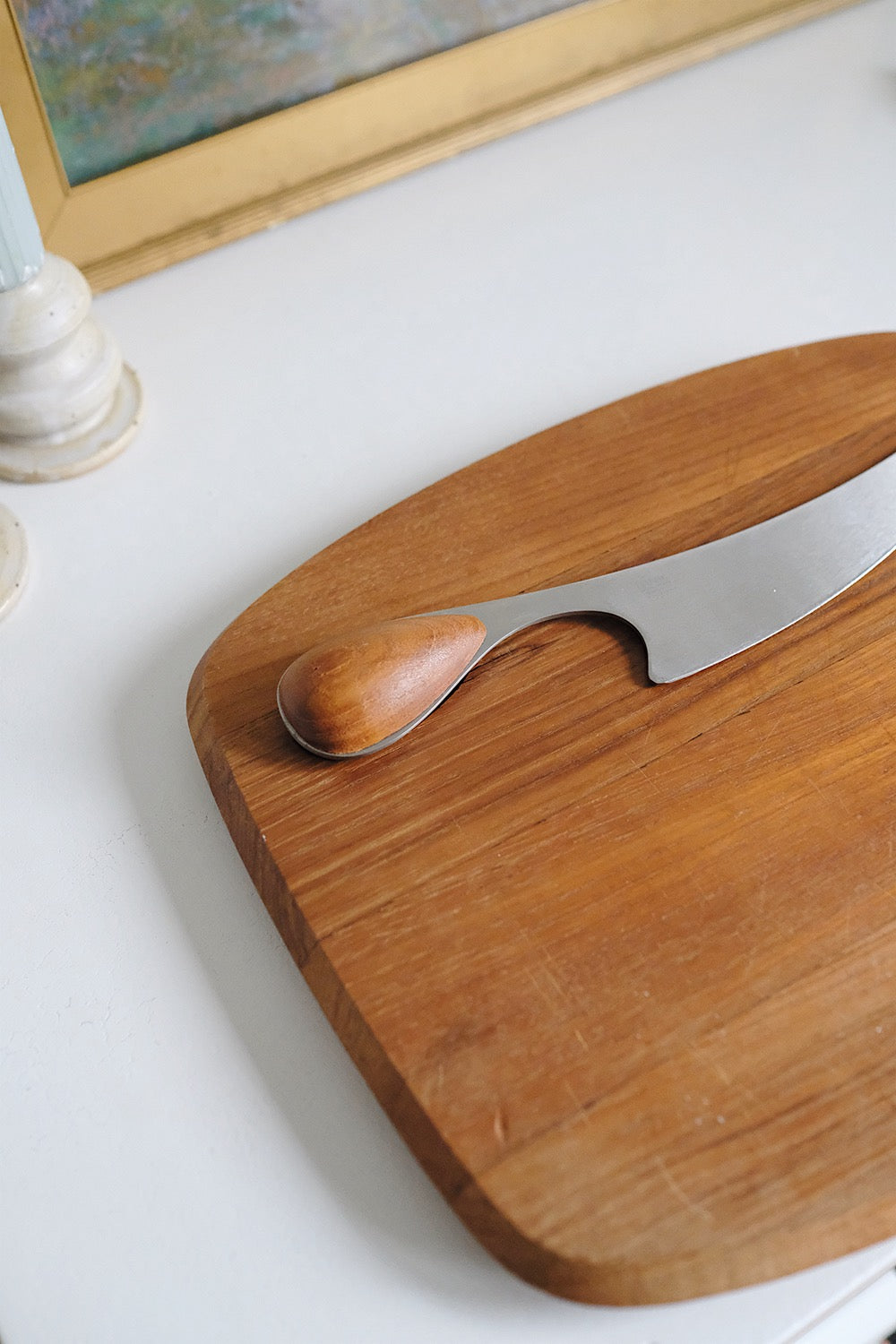dansk cheese board with knife