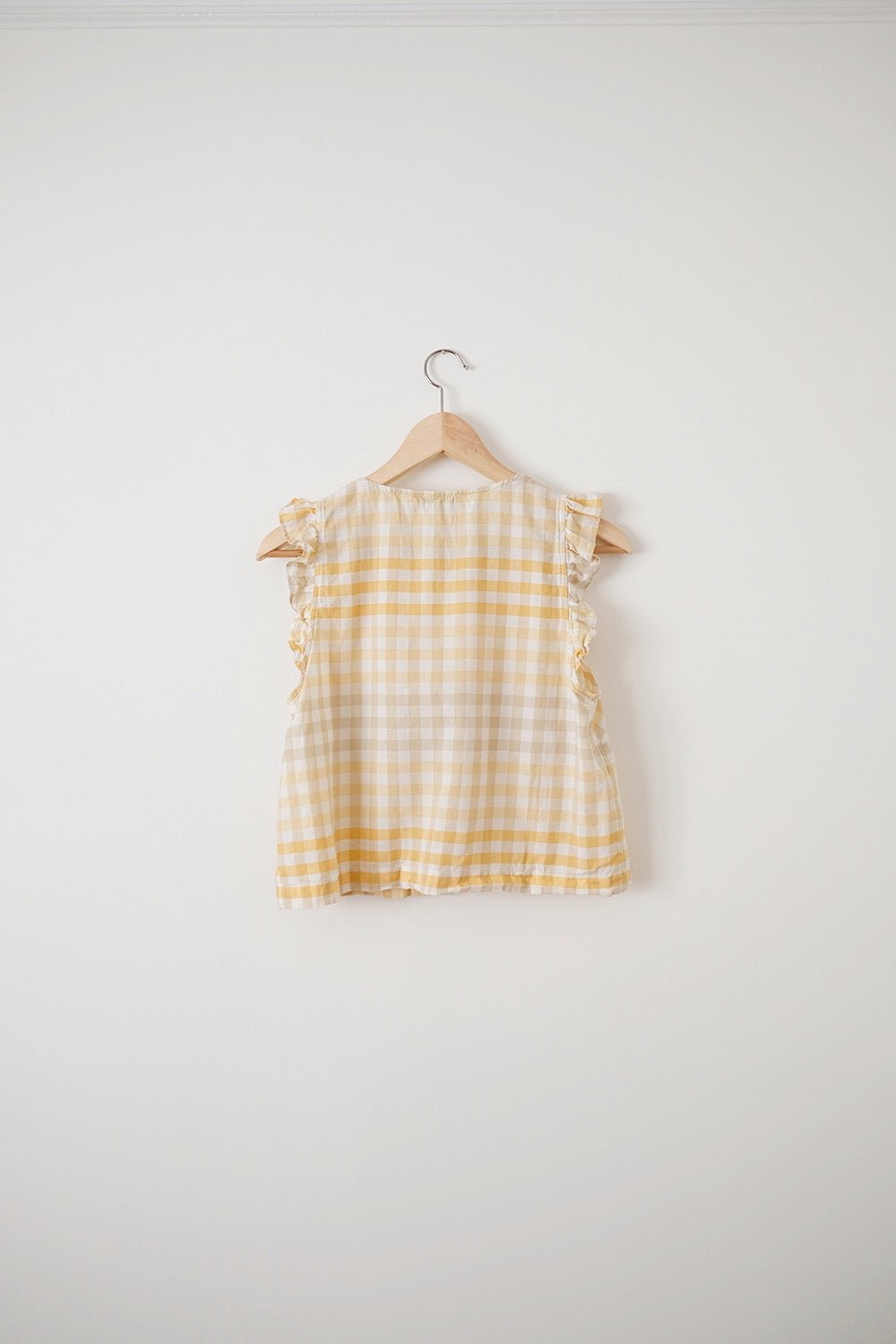 madewell gingham button-front top