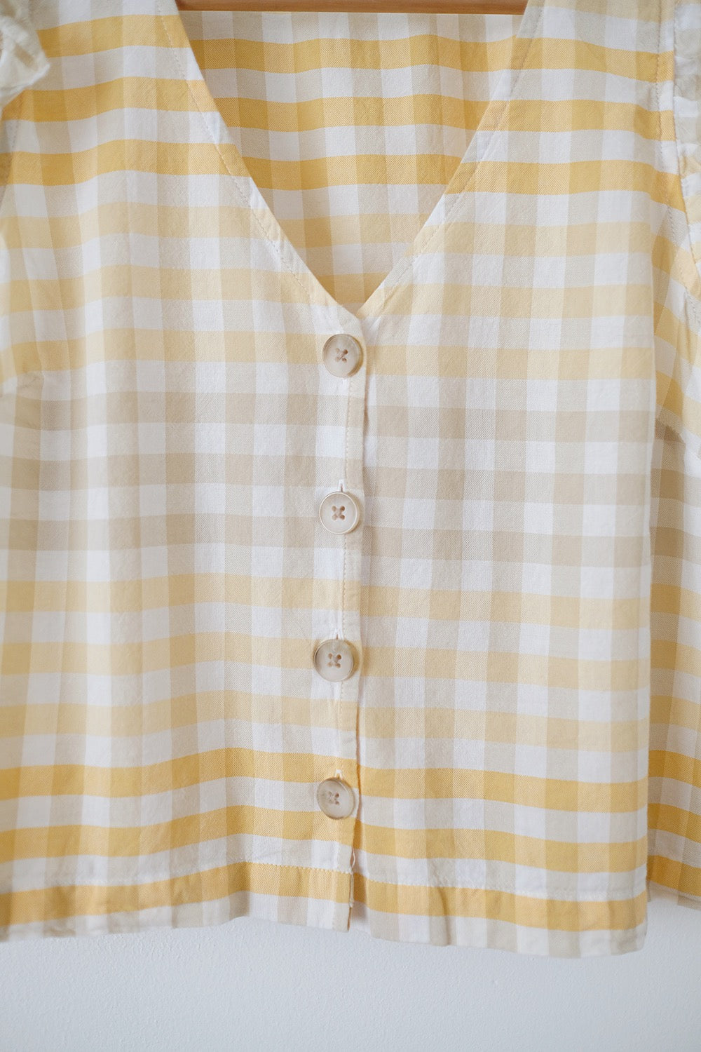 madewell gingham button-front top