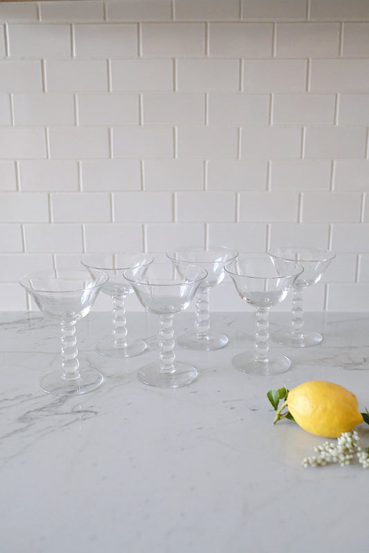bubble stem glasses - set of 6