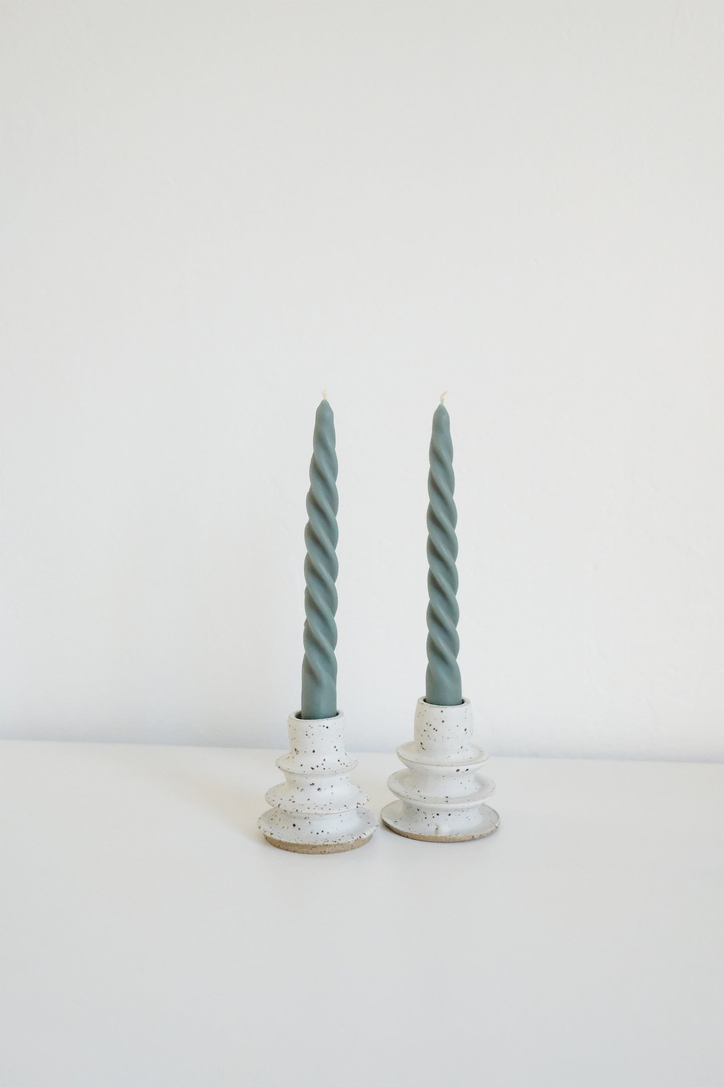 twist beeswax taper candles - set of 2