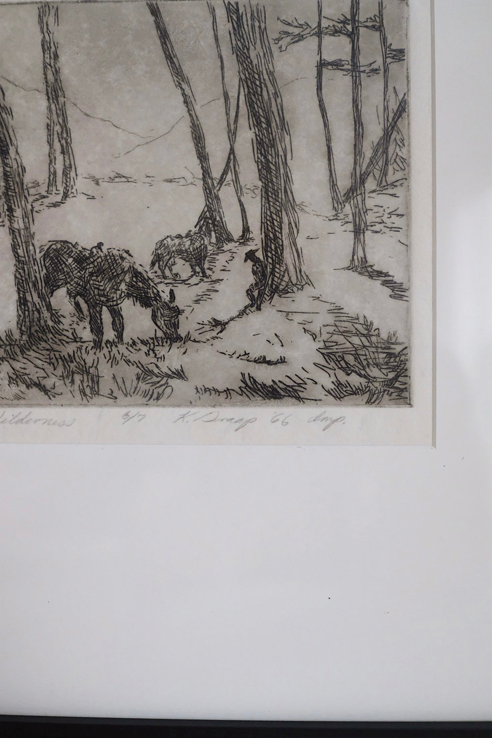 "gila wilderness" framed original etching